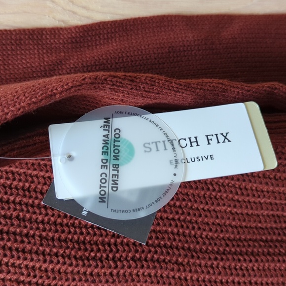 RD Style Josslyn Brown V-neck Sweater Size Large l NWT - Picture 4 of 6